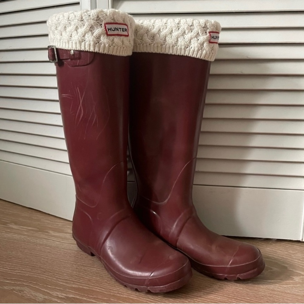 Hunter boots with socks!